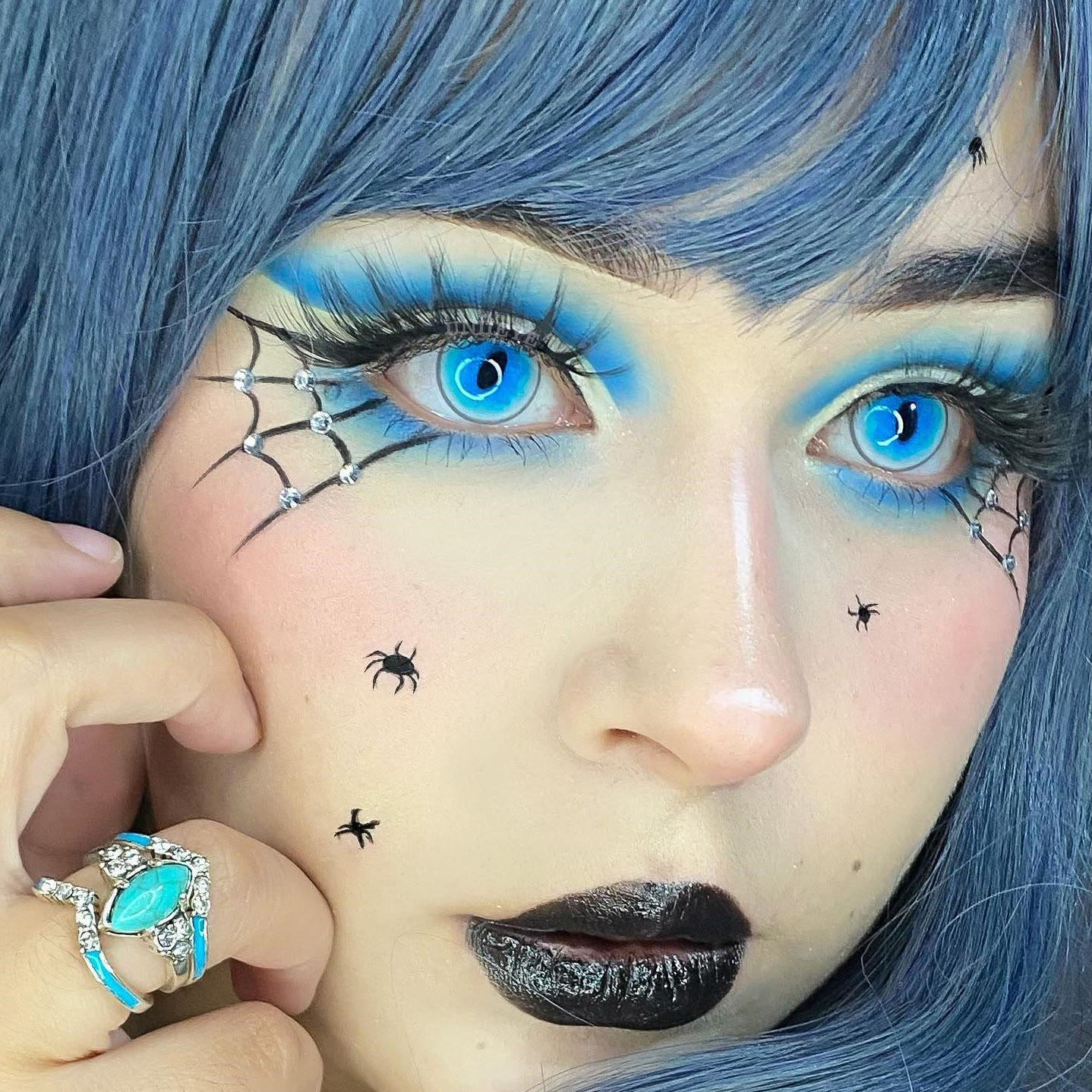 Uniieye Blind Ragdoll Cat Blue Prescription Cosplay Colored Contact Lenses-UNIIEYE