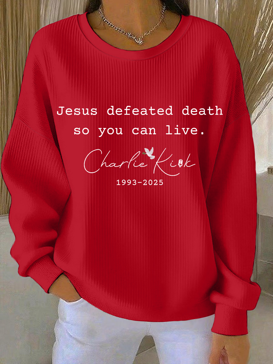 Women's Jesus Defeated Death So You Can Live R.I.P C.K Sweatshirt-America250