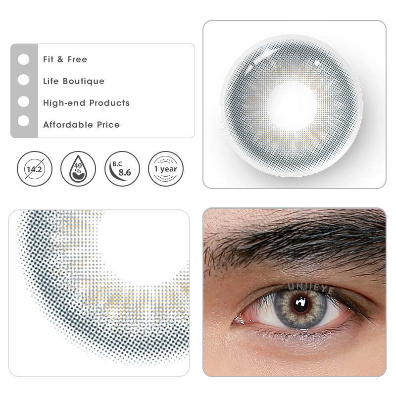 Uniieye DNA II Blue Grey Prescription Men Colored Contact Lenses