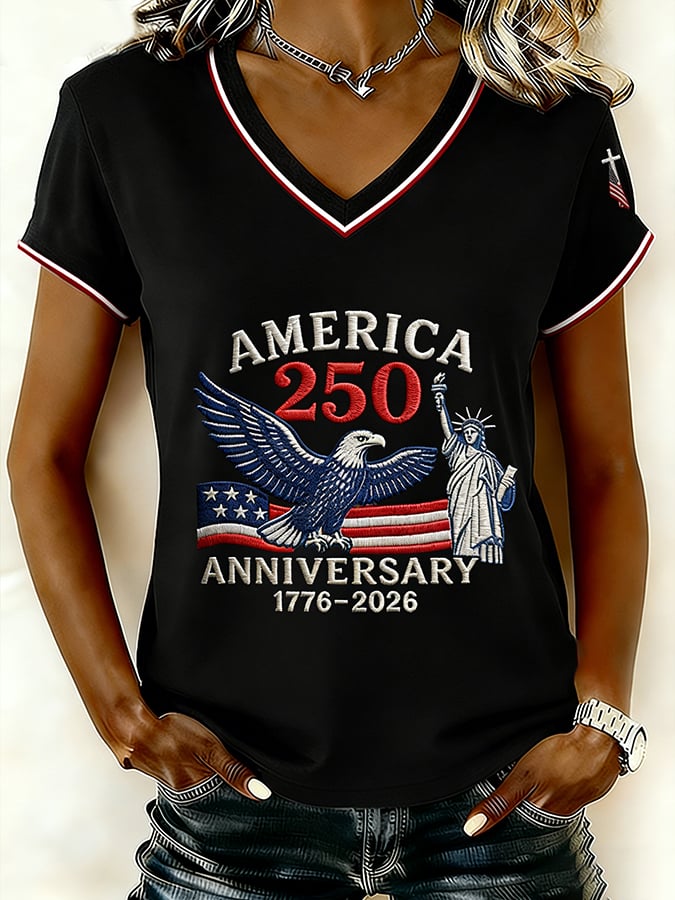 Women's Vintage America 250th Anniversary Faith Print T-Shirt-America250
