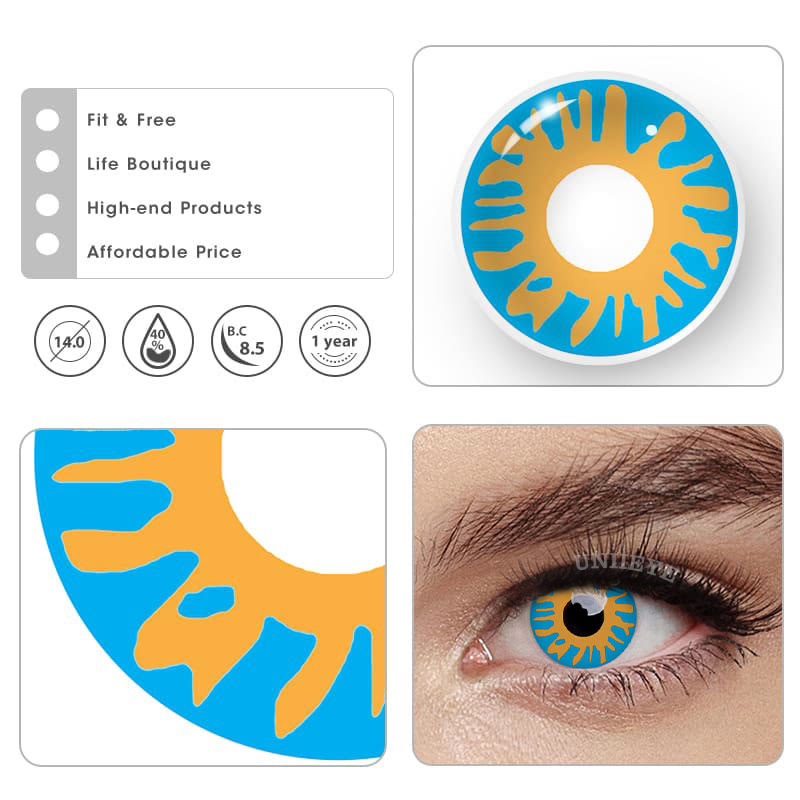 Uniieye Van Gogh Bloom Prescription Cosplay Colored Contact Lenses-UNIIEYE