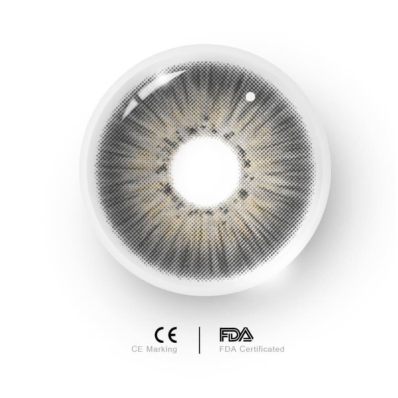 Uniieye New York III Grey Prescription Men Colored Contact Lenses