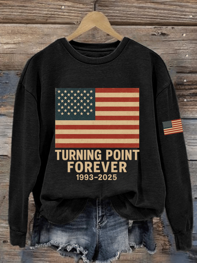 Women's Hot Events Printed Crew Neck Sweatshirt-America250