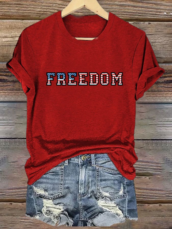 Women's Freedom Print T-shirt-America250