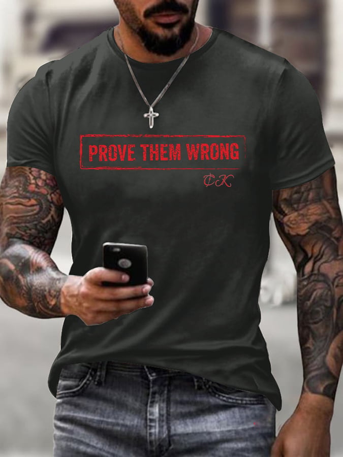 Men'S Casual Letter Print T-Shirt-America250