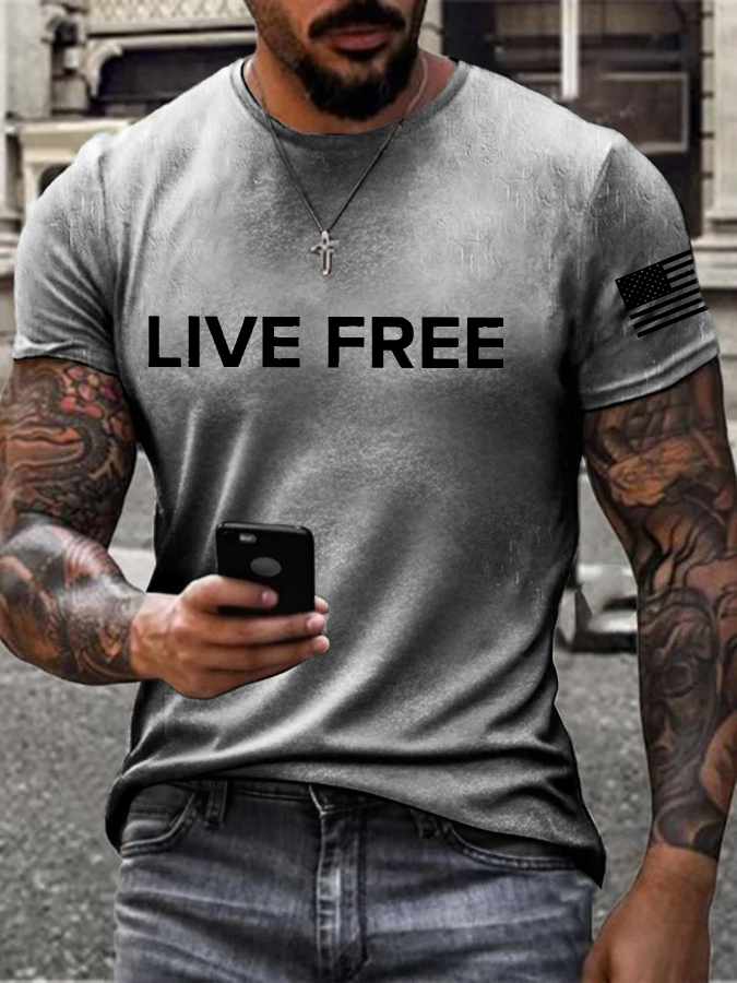 Men's Live Free Printed T-shirt-America250