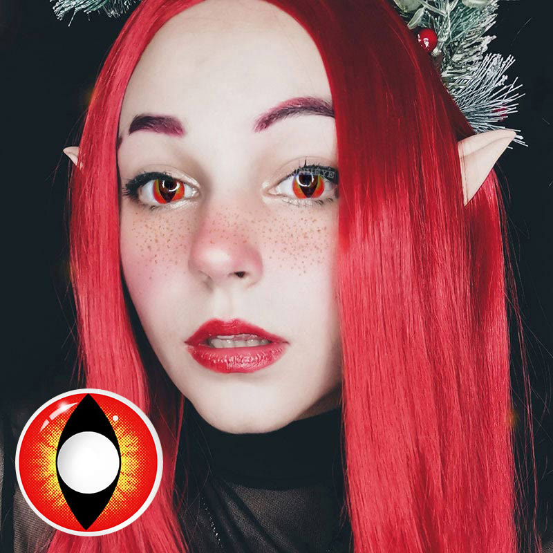 Uniieye Cat Eye Reddish Brown Cosplay Colored Contact Lenses-UNIIEYE