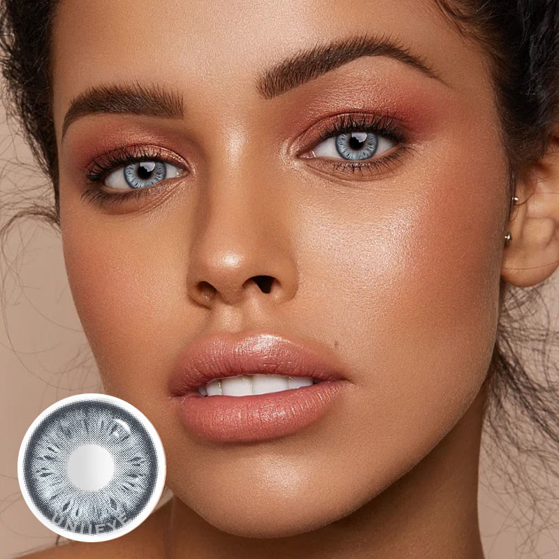 Uniieye Cocoa Blue Prescription Colored Contact Lenses