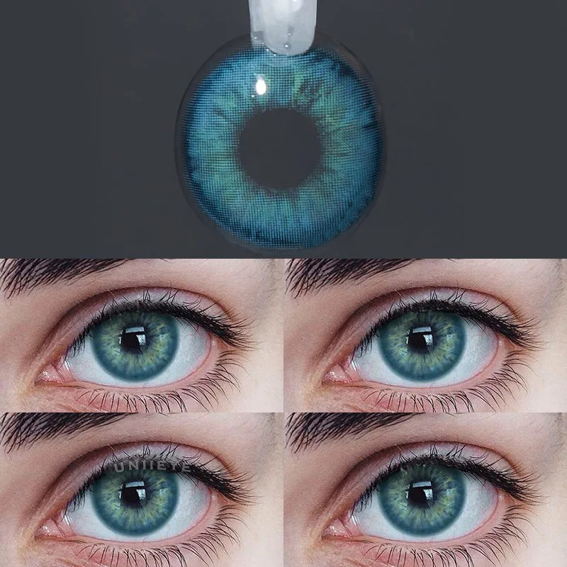 Uniieye Aegean Sea II Blue Prescription Colored Contact Lenses