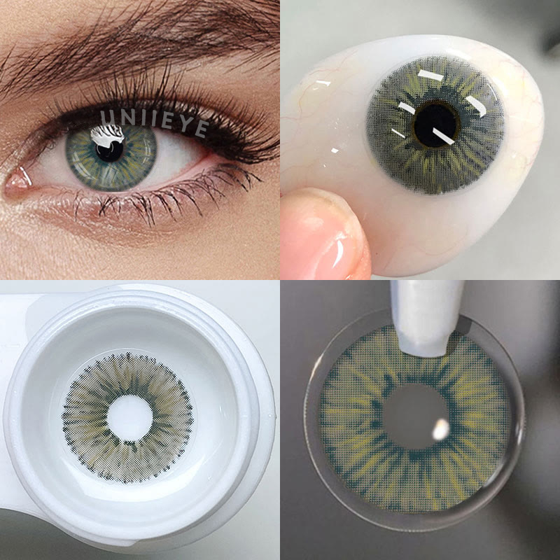 Uniieye Van Gogh Green Prescription Men Colored Contact Lenses