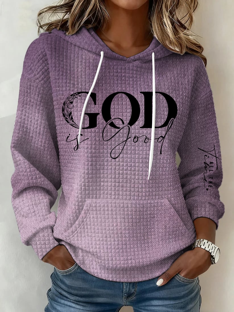 Women's Retro God Is Good  Faith Printed Sweatshirt-America250