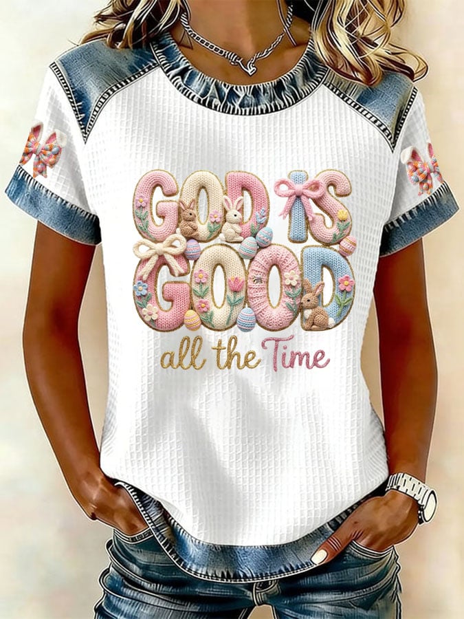 Women's God Is Good All The Time Print T-shirt-America250