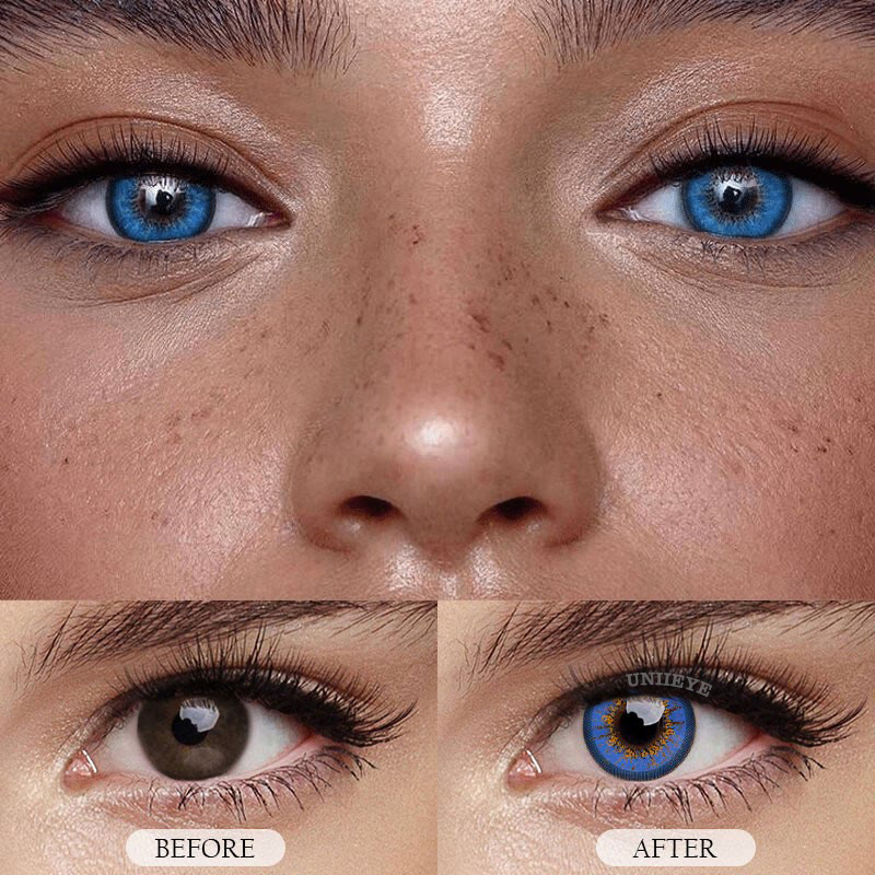 Uniieye Blue Prescription Cosplay Colored Contact Lenses-UNIIEYE