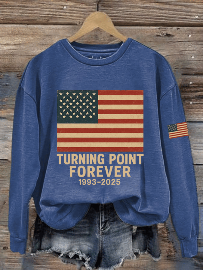 Women's Hot Events Printed Crew Neck Sweatshirt-America250