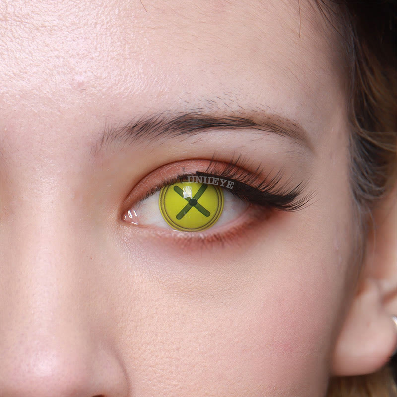 Uniieye Blind Button Eye Green Cosplay Colored Contact Lenses-UNIIEYE