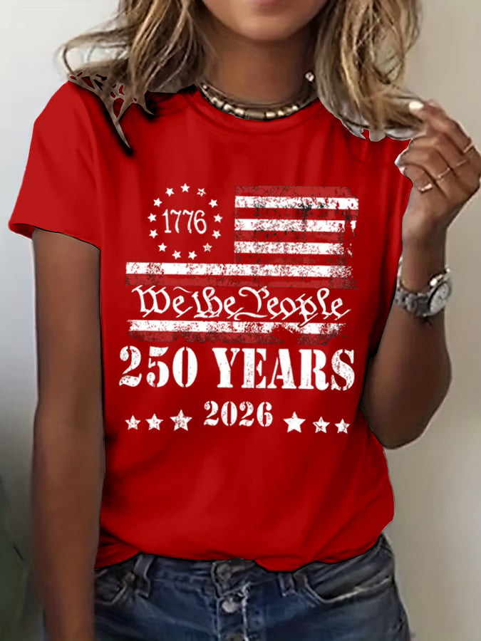 Women's 250th America Anniversary Casual Printed T-Shirt-America250