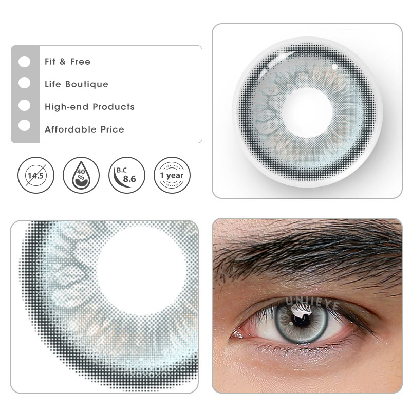 Uniieye Viva Blue Prescription Men Colored Contact Lenses