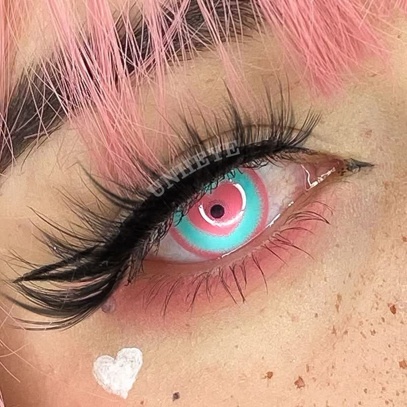 Uniieye Blind Minecraft Green Pink Prescription Cosplay Colored Contact Lenses-UNIIEYE