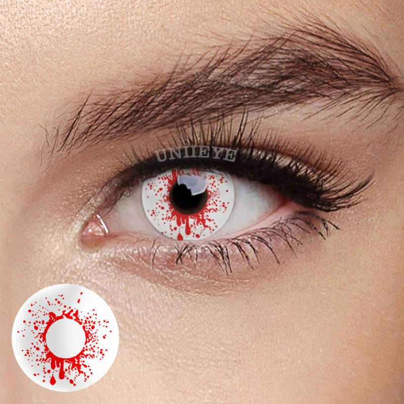 Uniieye Trauma White Prescription Cosplay Colored Contact Lenses-UNIIEYE