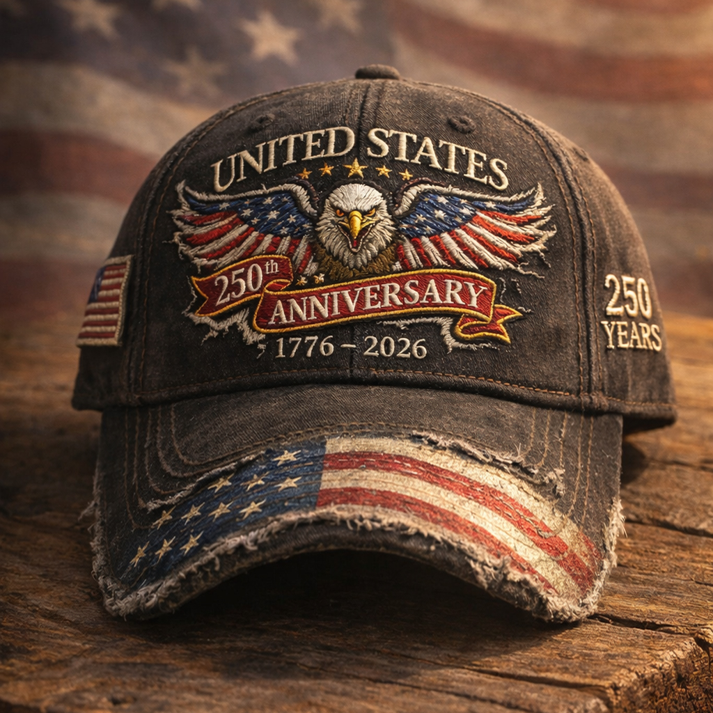 United States 250th Anniversary 1776-2026 Vintage Distressed Baseball Cap-America250