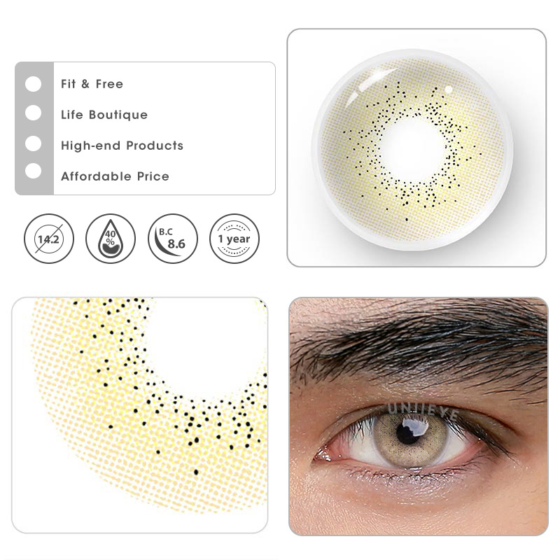 Uniieye Ocean Brown Prescription Men Colored Contact Lenses