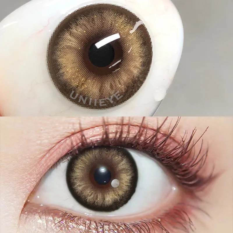 Uniieye Pearlescent Brown Prescription Colored Contact Lenses