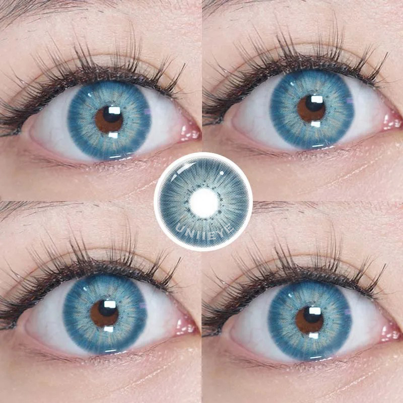 Uniieye New York III Blue Prescription Colored Contact Lenses