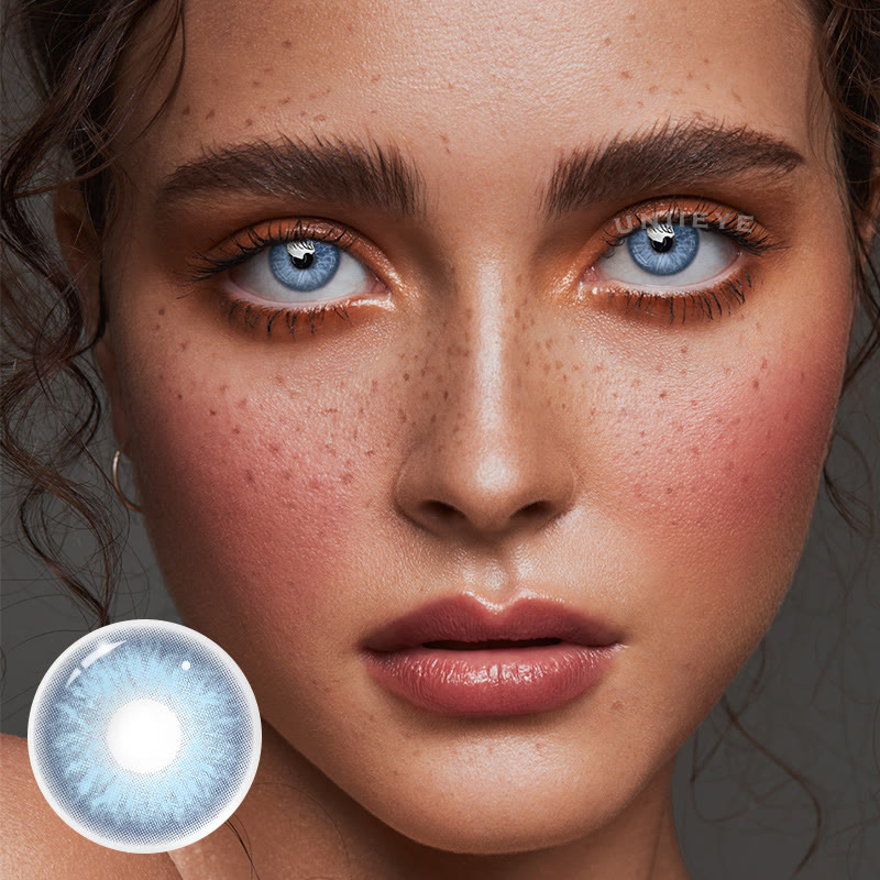 Uniieye Rime Blue Prescription Colored Contact Lenses