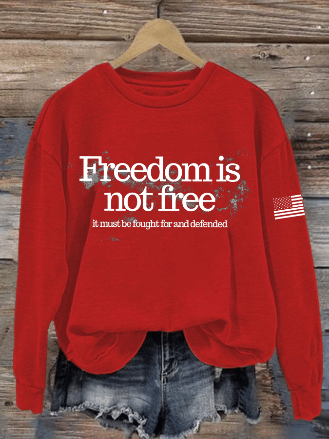 Women's Hot Events Printed Crew Neck Sweatshirt-America250
