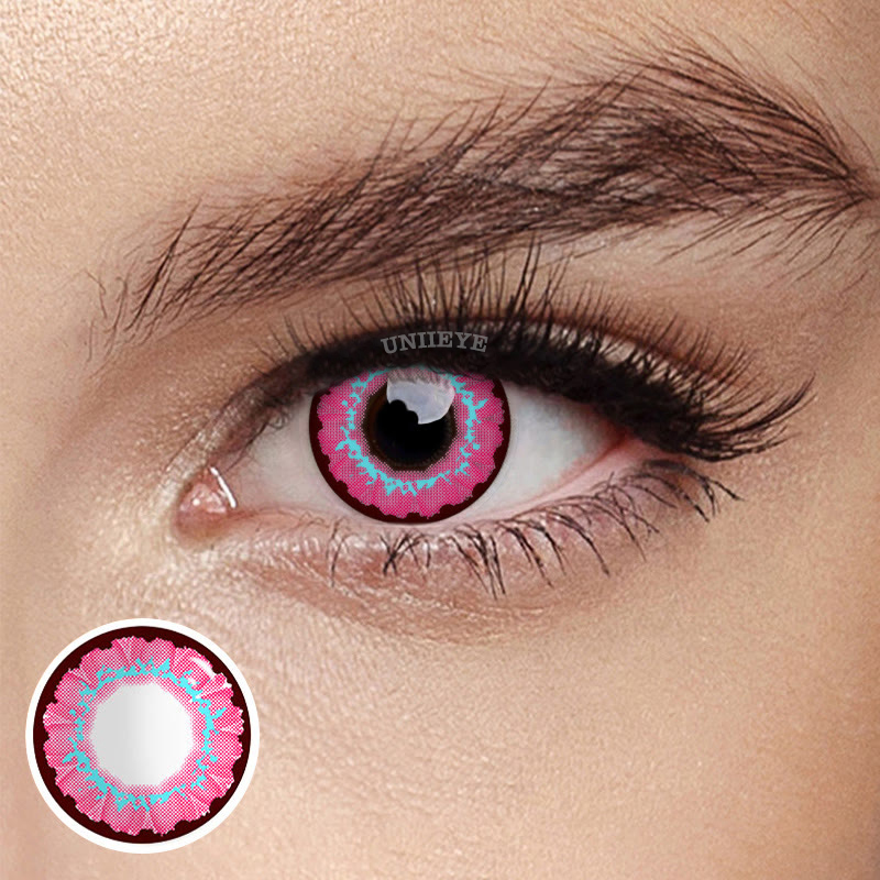Uniieye Sunflower Pinky Purple Prescription Cosplay Colored Contact Lenses-UNIIEYE