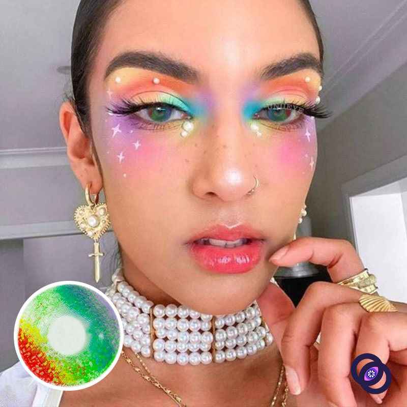 Uniieye Pride Day Multi Rainbow Prescription Cosplay Colored Contact Lenses-UNIIEYE