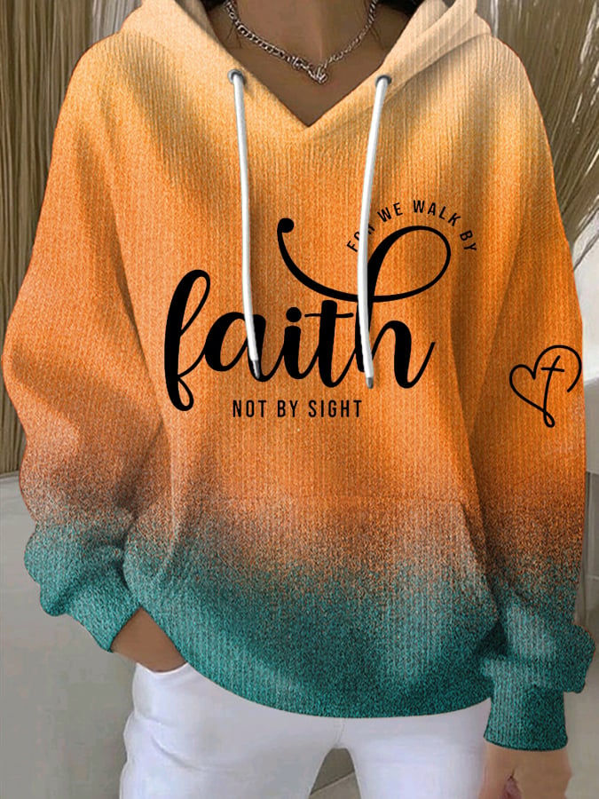 Women's I'm Just Out Here Trusting God  Faith Print Sweatshirt-America250