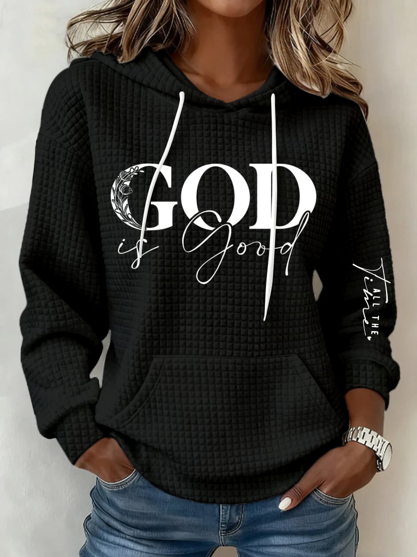 Women's Retro God Is Good  Faith Printed Sweatshirt-America250