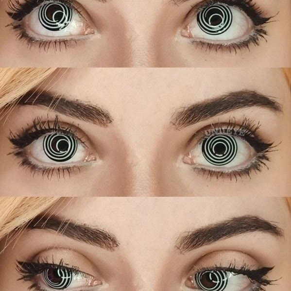 Uniieye Black White Spiral Prescription Cosplay Colored Contact Lenses-UNIIEYE