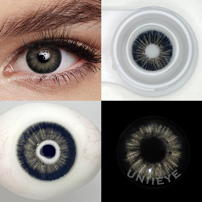 Uniieye New York III Black Prescription Colored Contact Lenses