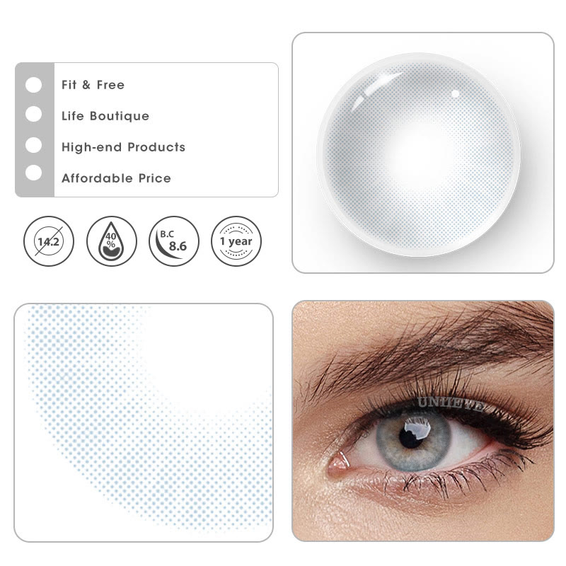 Uniieye Hidrocor II Grafite Prescription Colored Contact Lenses-UNIIEYE