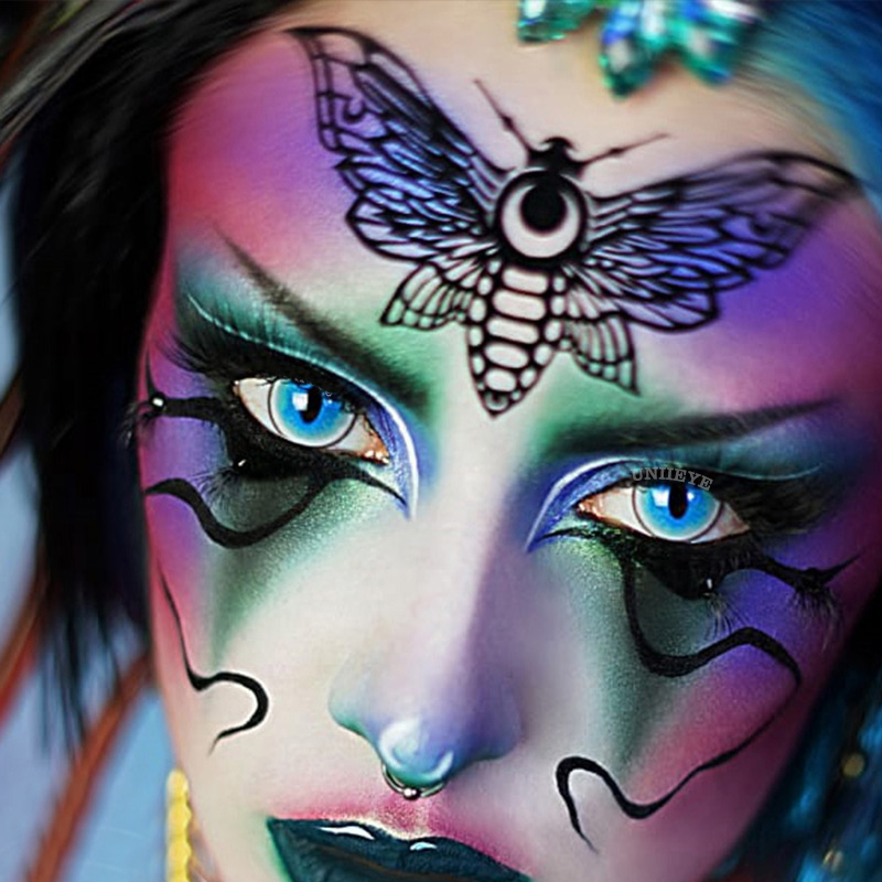 Uniieye Blind Ragdoll Cat Blue Prescription Cosplay Colored Contact Lenses-UNIIEYE