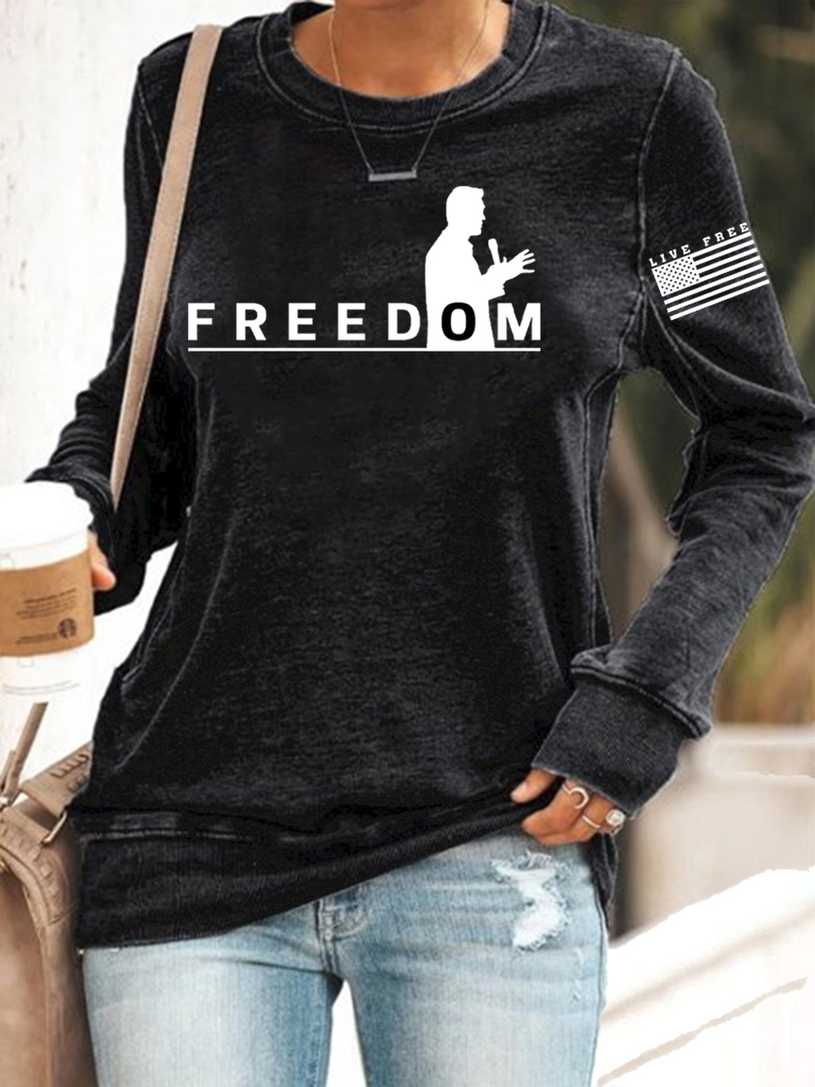 Women's Freedom Live Free Print Sweatshirt-America250
