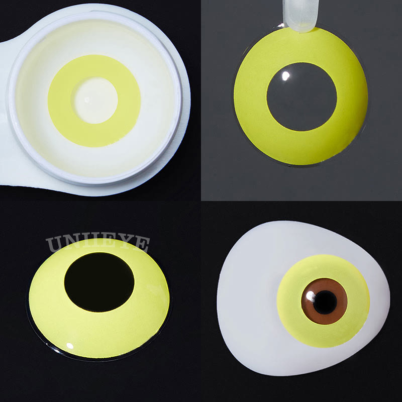 Uniieye Yellow Block Prescription Cosplay Colored Contact Lenses-UNIIEYE