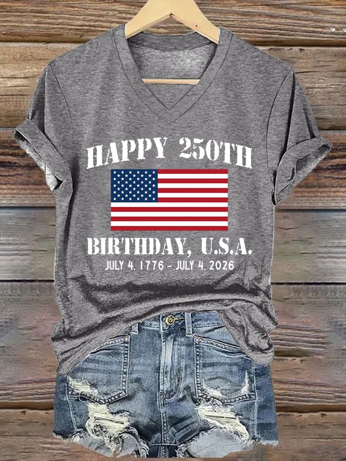 Women’S 250th America Anniversary Casual Printed T-Shirt-America250