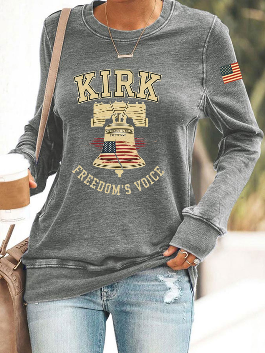 Women's Voice of Freedom Print Casual Sweatshirt-America250