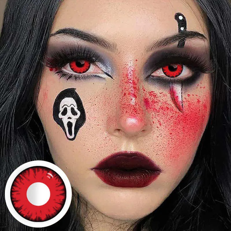 Uniieye Miracle Times Red Prescription Cosplay Colored Contact Lenses