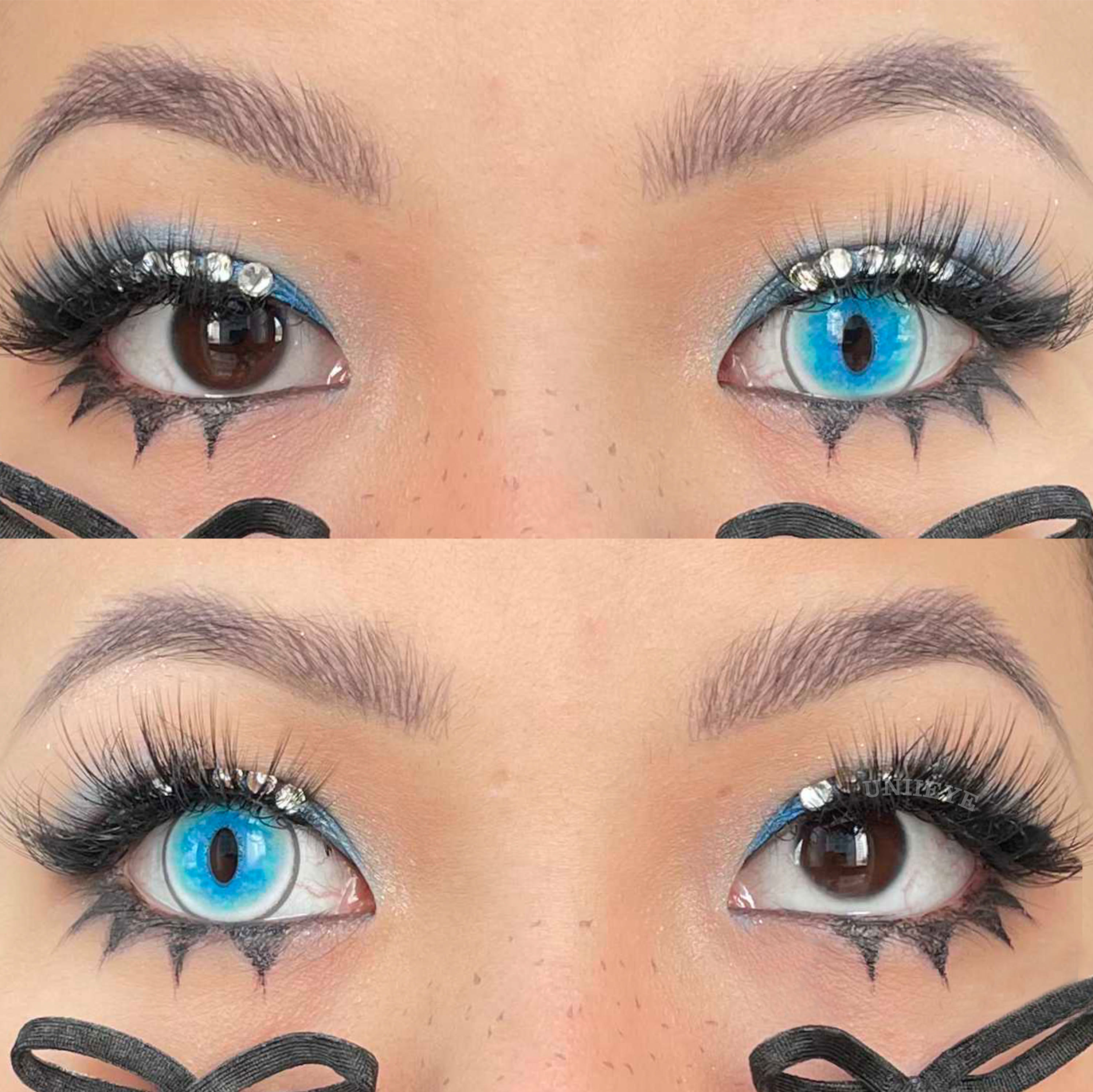 Uniieye Blind Ragdoll Cat Blue Prescription Cosplay Colored Contact Lenses-UNIIEYE