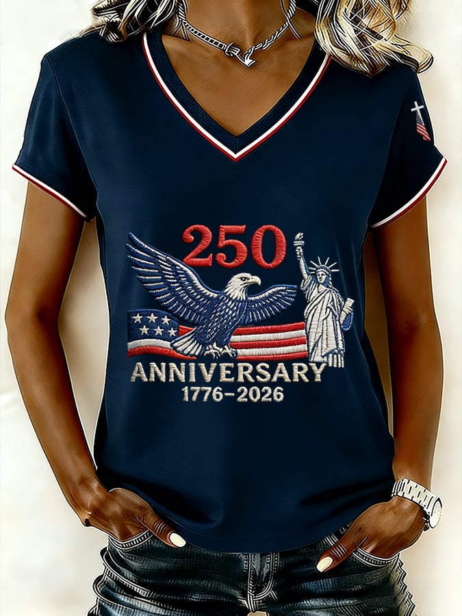 Women's Vintage America 250th Anniversary Faith Print T-Shirt-America250
