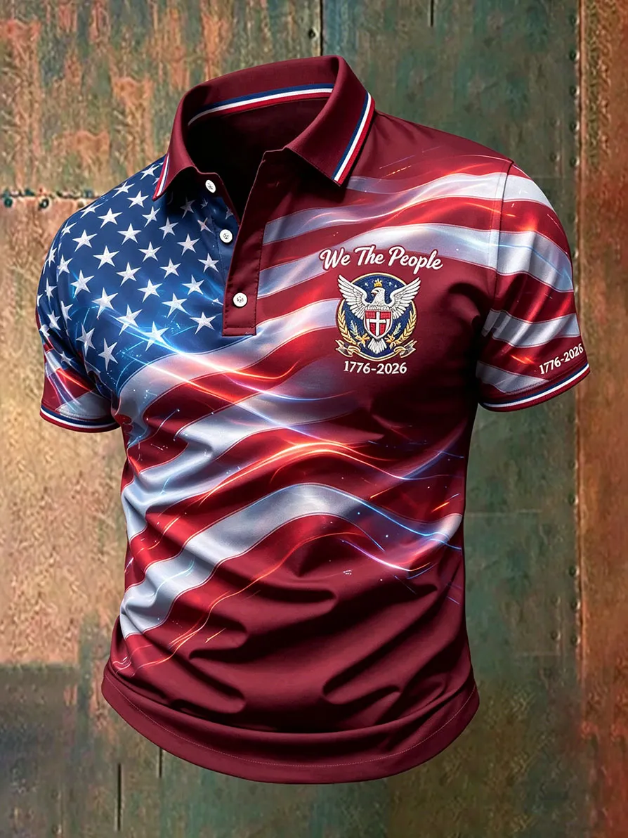 Men's America Anniversary Short-Sleeve Polo Shirt-America250