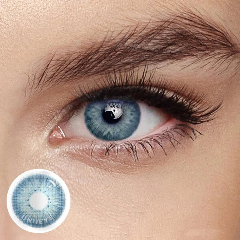 Uniieye New York III Blue Prescription Colored Contact Lenses