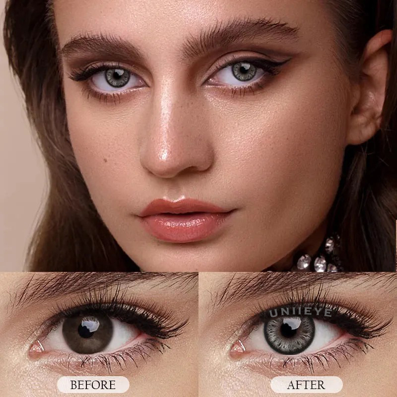 Uniieye Cocoa Black Prescription Colored Contact Lenses