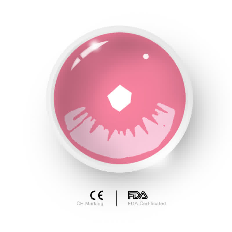 Uniieye Blind Kamado Nezuko Prescription Cosplay Colored Contact Lenses-UNIIEYE