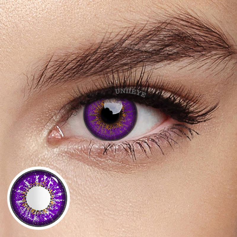 Uniieye Purple Prescription Cosplay Colored Contact Lenses-UNIIEYE