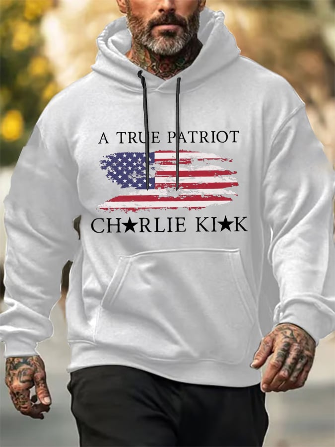 Men's Freedom American Flag Print Casuasl Hoodie-America250
